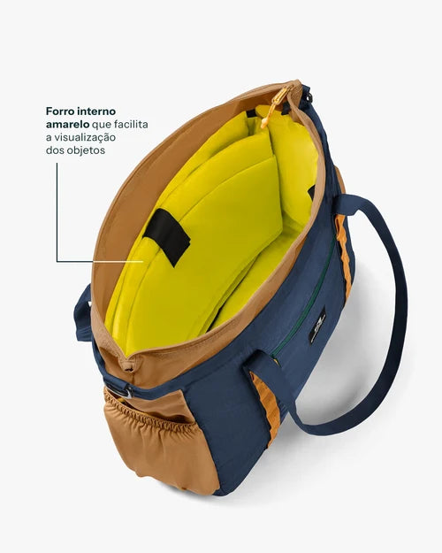Bolsa Tote All-In Daily 21L - Marinho e Caramelo