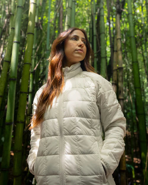 Jaqueta Puffer Ibex Thermolite Heat Feminina Off White