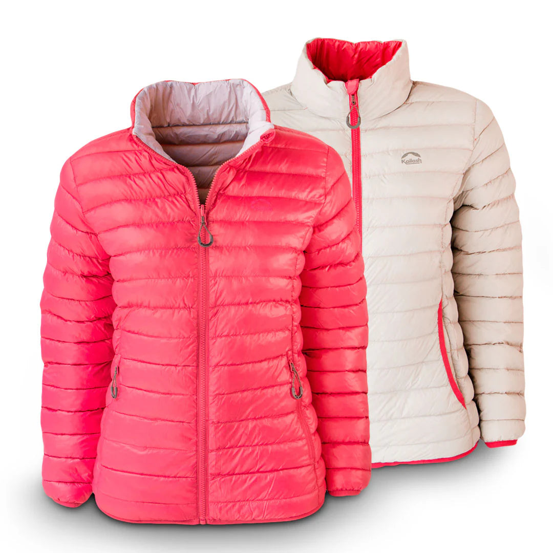 Jaqueta Reversível Goose Down Puffer Feminina