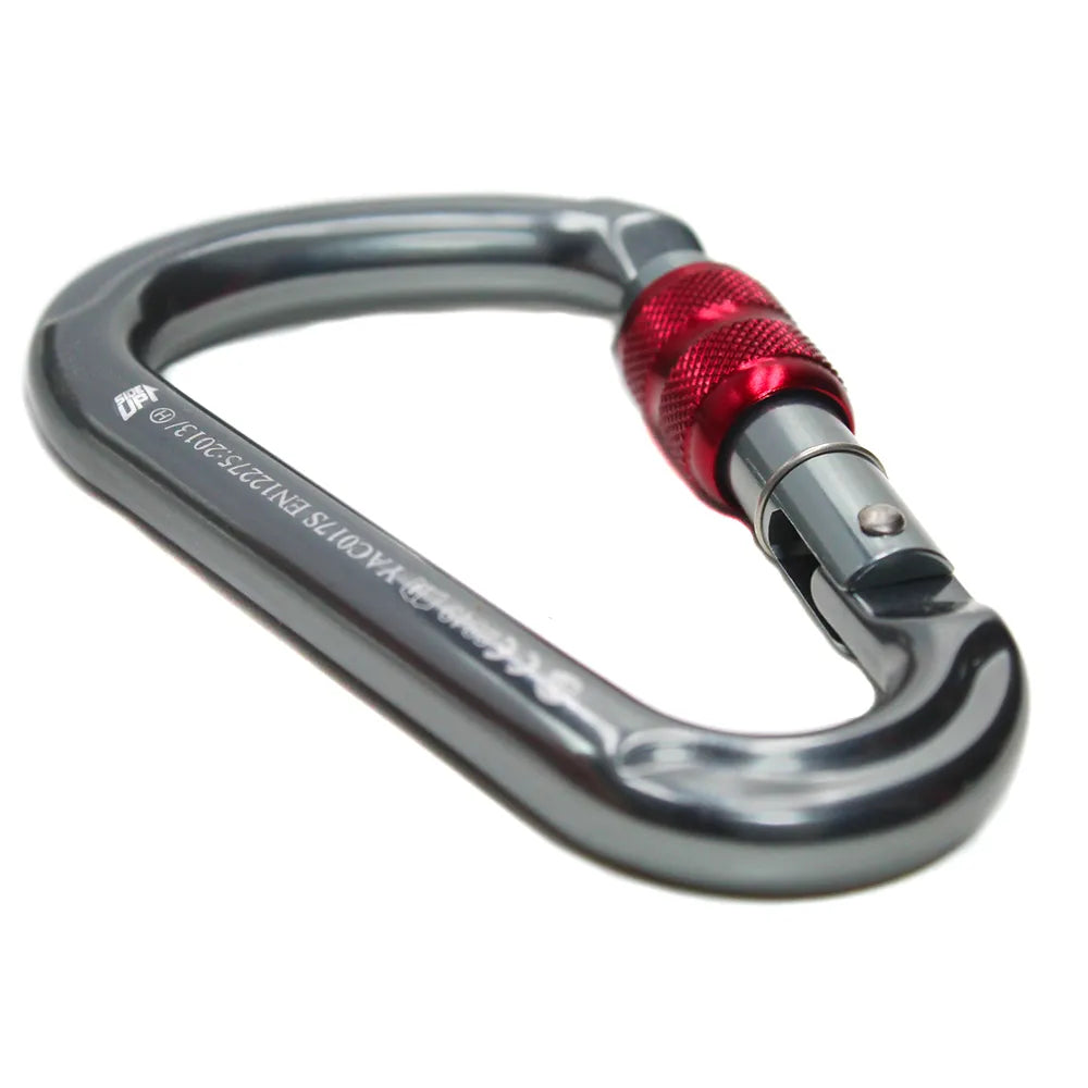 Mosquetão Alumínio HMS 25KN Keylock Trava Rosca CE EN NBR