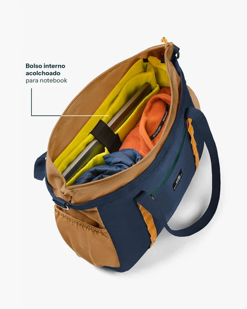 Bolsa Tote All-In Daily 21L - Marinho e Caramelo