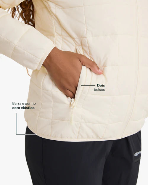 Jaqueta Puffer Ibex Thermolite Heat Feminina Off White