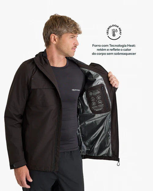Jaqueta Impermeável Darwin Heat Masculina Preta