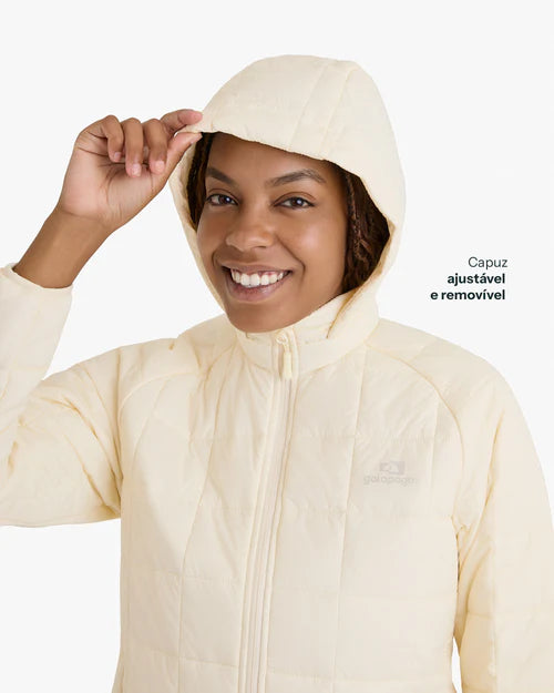 Jaqueta Puffer Ibex Thermolite Heat Feminina Off White