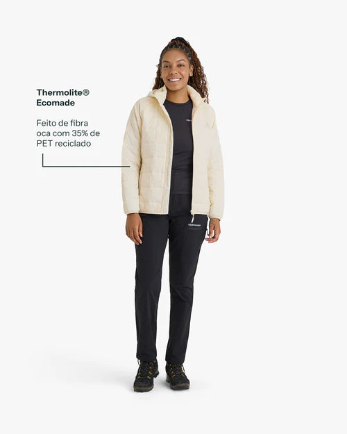 Jaqueta Puffer Ibex Thermolite Heat Feminina Off White