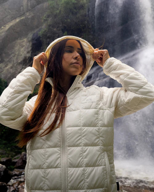 Jaqueta Puffer Ibex Thermolite Heat Feminina Off White