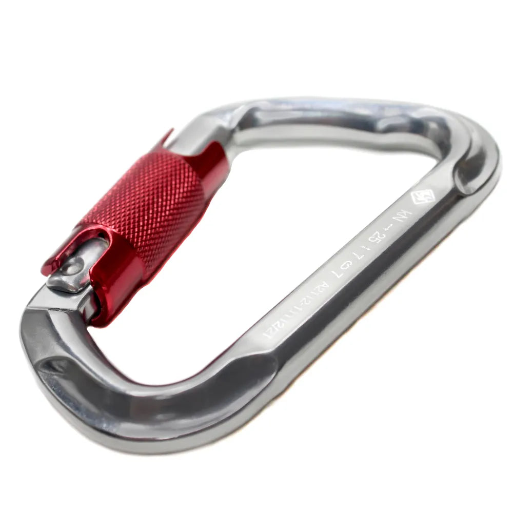 Mosquetão Alumínio D Trava Automática 25KN CE EN NBR