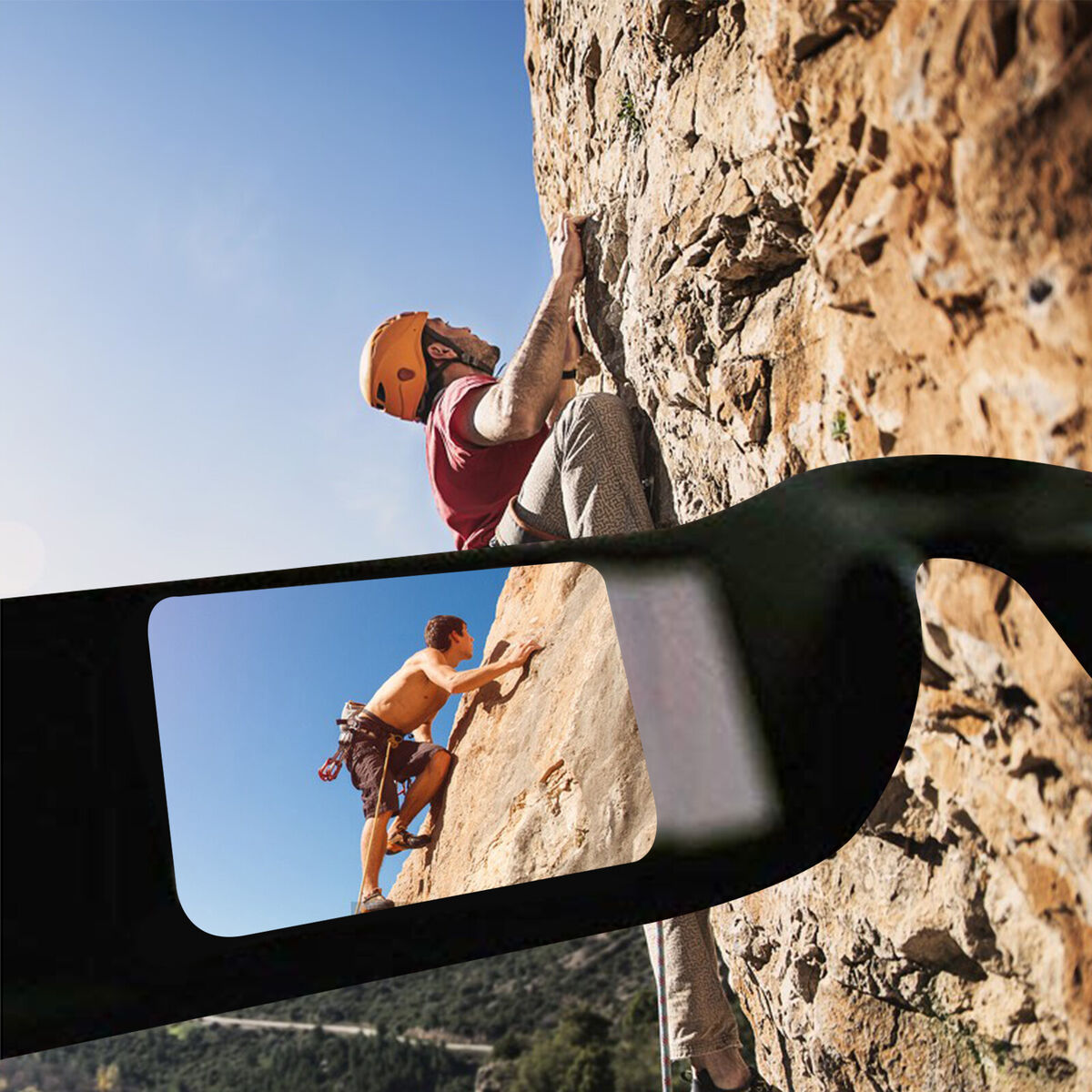 Óculos de escalada ao ar livre prismáticos