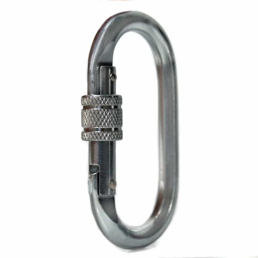 Mosquetão Aço Oval Trava Rosca 25KN CE EN NBR