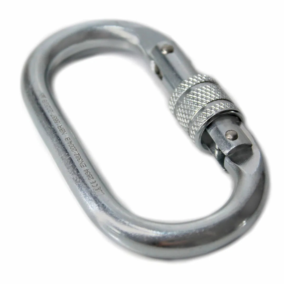 Mosquetão Aço Oval Trava Rosca 25KN CE EN NBR